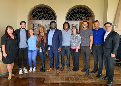 group of employees standing in a line