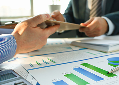 financial reports on a table