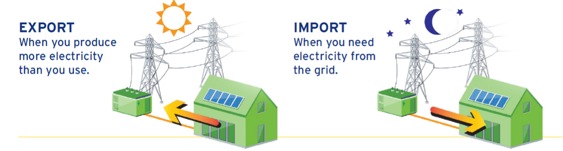 Export and Import Electricty Graphic