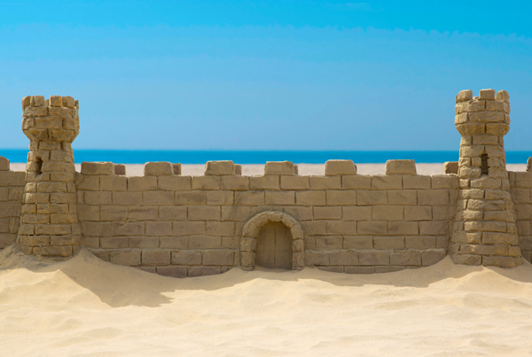 sand castle blue sky