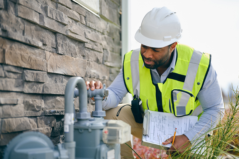 man in hard hat working on meter