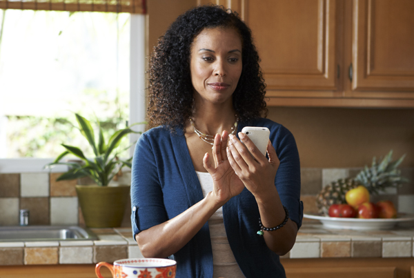 woman using cell phone