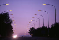 Street lights at dusk