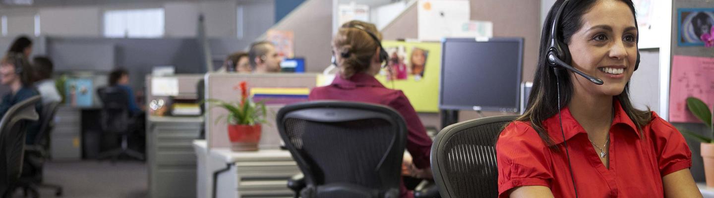 Woman at a call center
